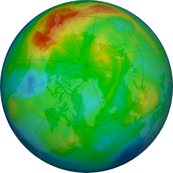 Arctic ozone map for 12 December 2022
